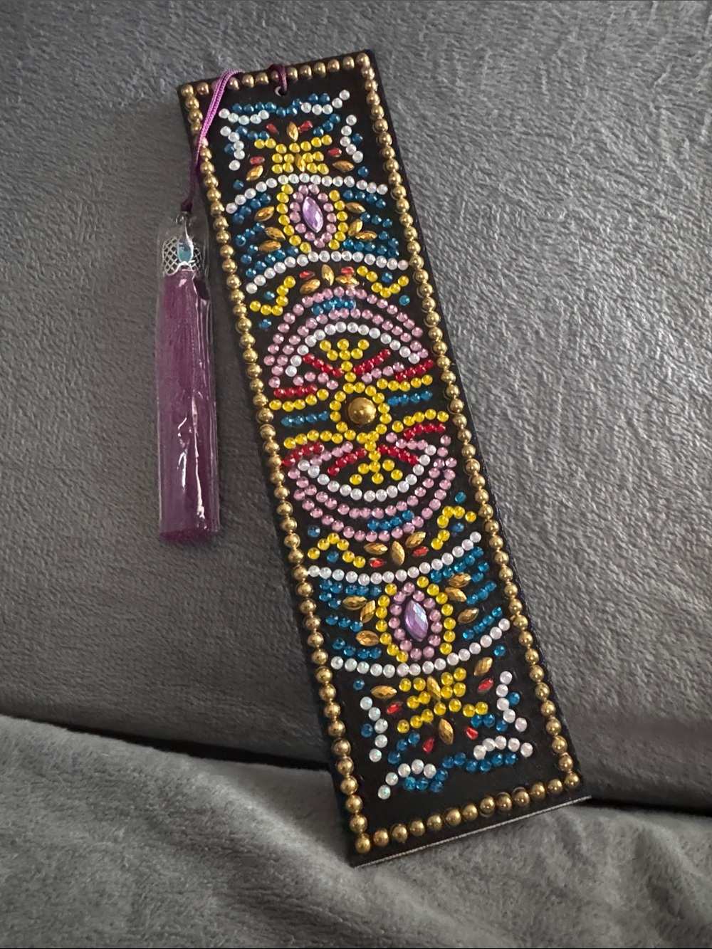 Embellished Beaded Tassel Bookmark - Purple Multi